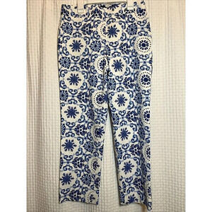 Talbots NEW Blue Oriental Motif Print Pants Women’s Size 4 Ankle Pants Z12